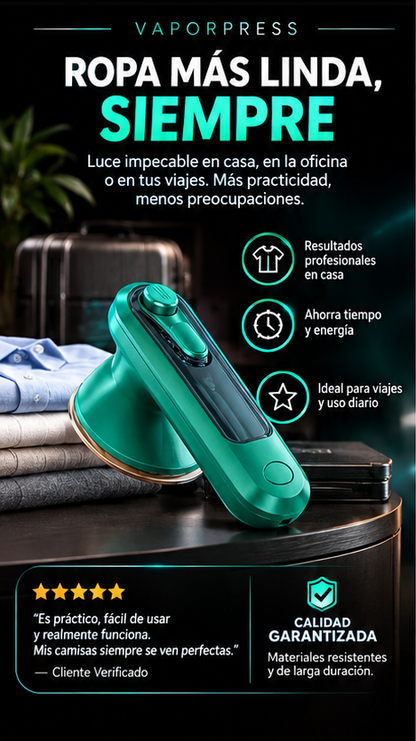 VaporPress Pro - Plancha a Vapor Portátil 2 en 1